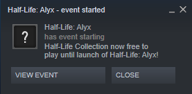 Похоже, в коллекцию Half-Life можно будет сыграть бесплатно до выхода Alyx